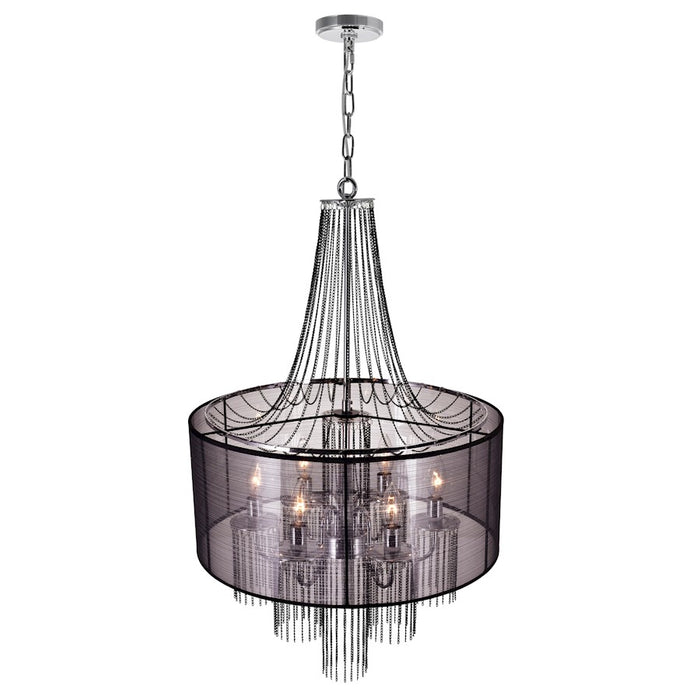 CWI Lighting Amelia 6 Light Drum Shade Chandelier, Chrome