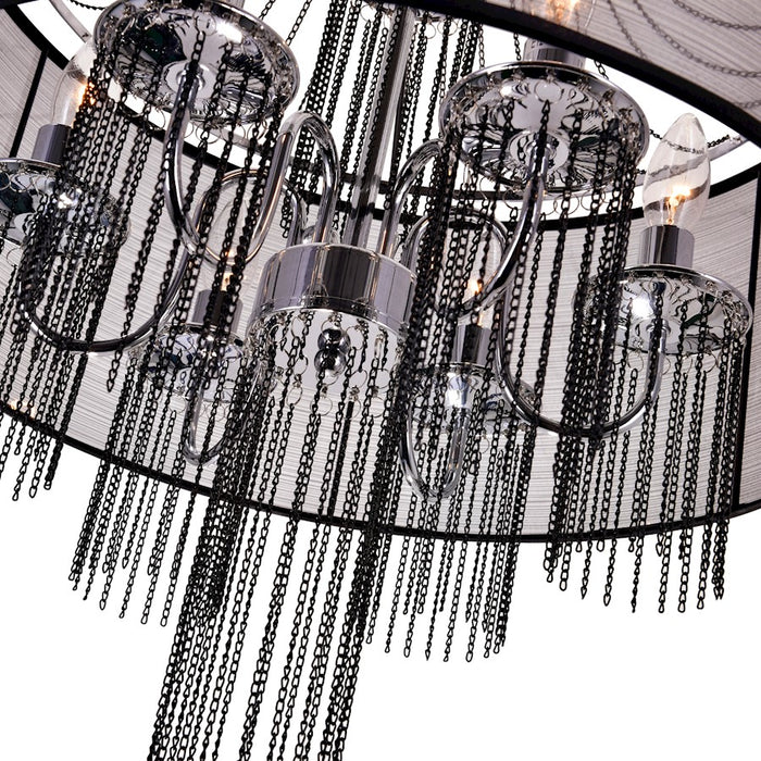 CWI Lighting Amelia 6 Light Drum Shade Chandelier, Chrome