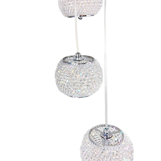 CWI Lighting Tiffany 9 Light Multi Light Pendant, Chrome