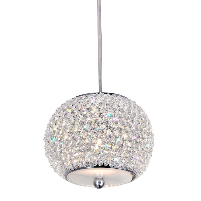 CWI Lighting Tiffany 9 Light Multi Light Pendant, Chrome