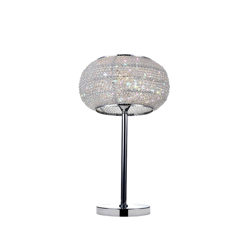 CWI Lighting Tiffany 1 Light Table Lamp, Chrome