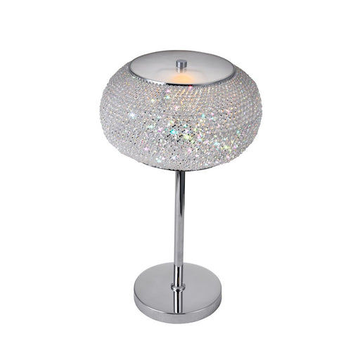 CWI Lighting Tiffany 1 Light Table Lamp, Chrome