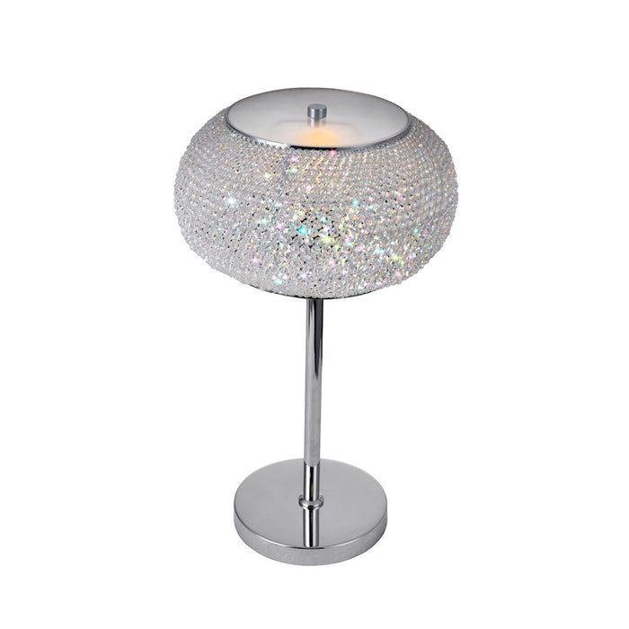 CWI Lighting Tiffany 1 Light Table Lamp, Chrome
