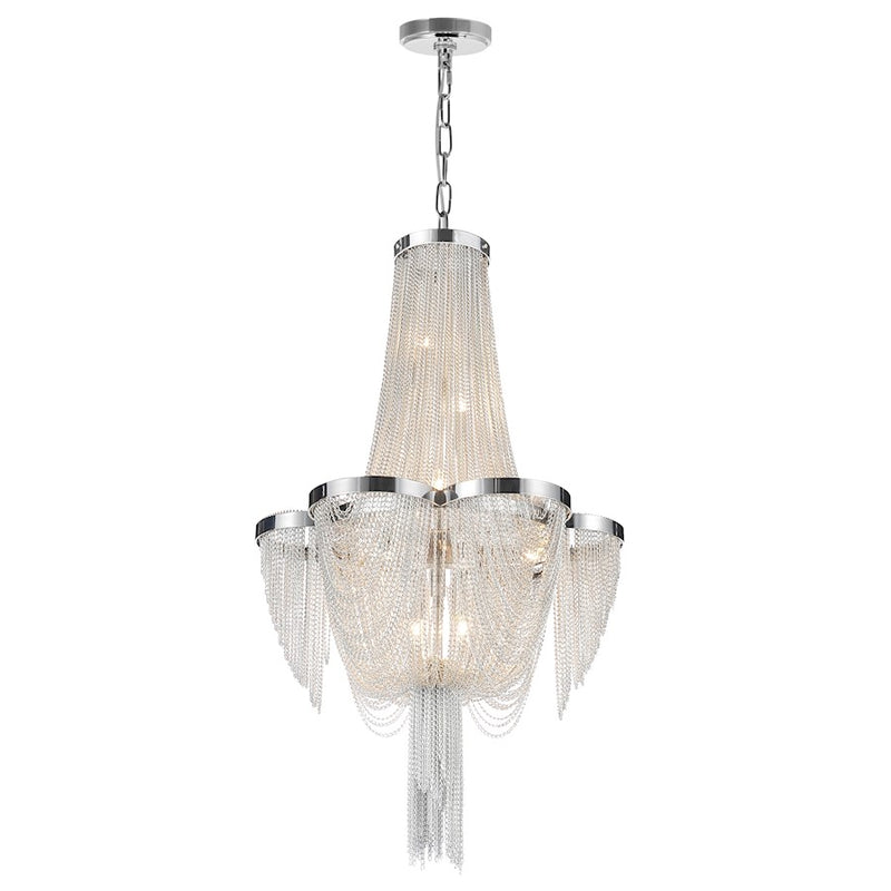CWI Lighting Taylor 7 Light Down Chandelier, Chrome