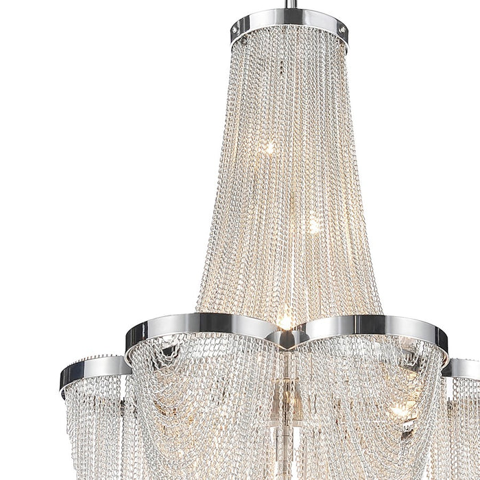 CWI Lighting Taylor 7 Light Down Chandelier, Chrome