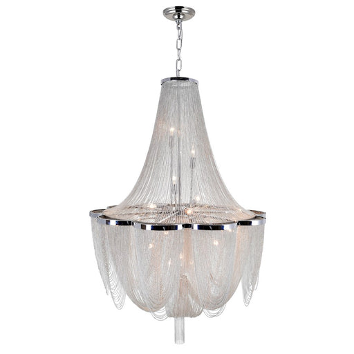 CWI Lighting Taylor 10 Light Down Chandelier, Chrome