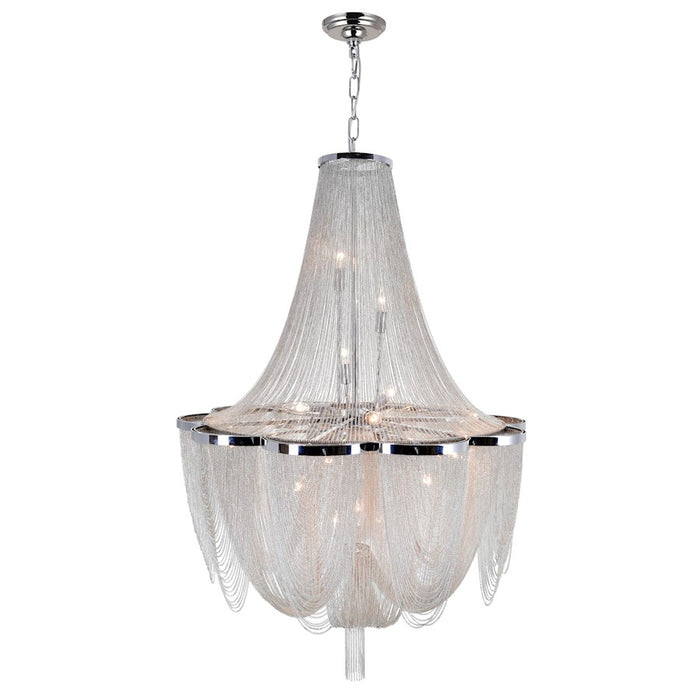 CWI Lighting Taylor 10 Light Down Chandelier, Chrome