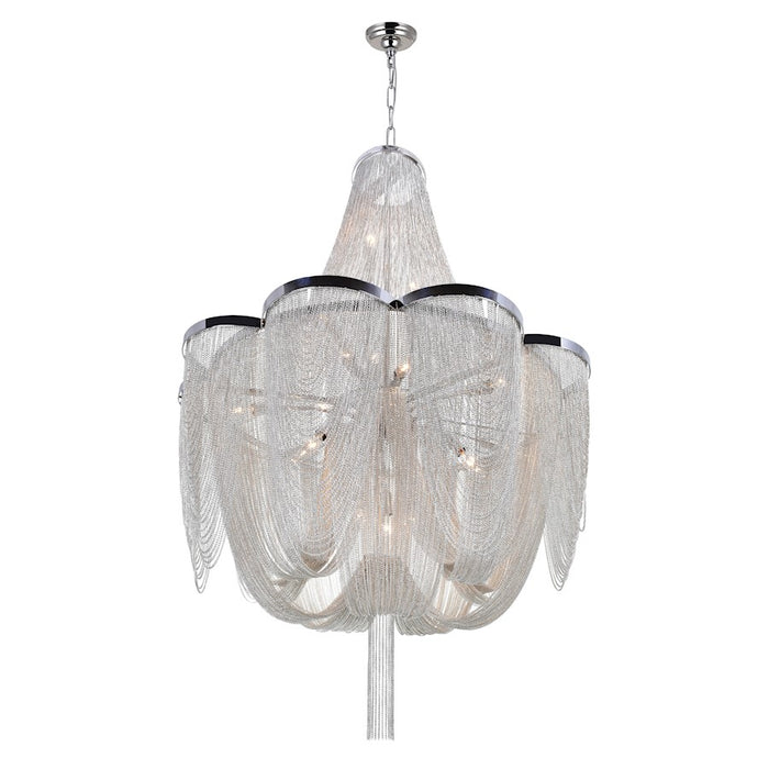 CWI Lighting Taylor 10 Light Down Chandelier, Chrome