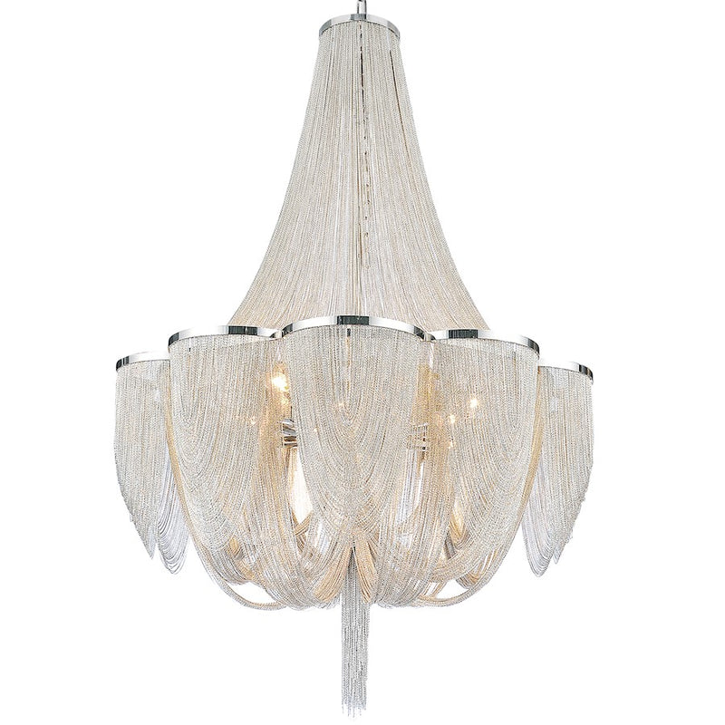 CWI Lighting Taylor 18 Light Down Chandelier, Chrome