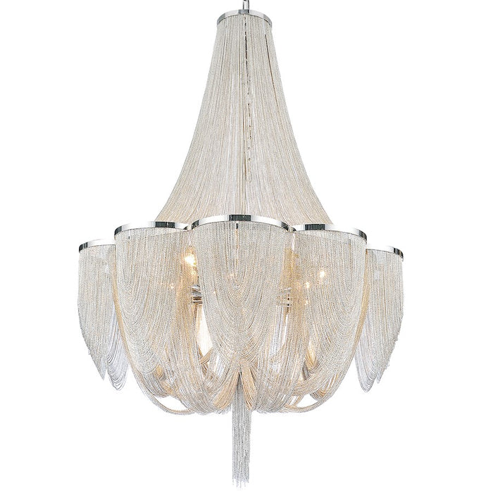 CWI Lighting Taylor 18 Light Down Chandelier, Chrome