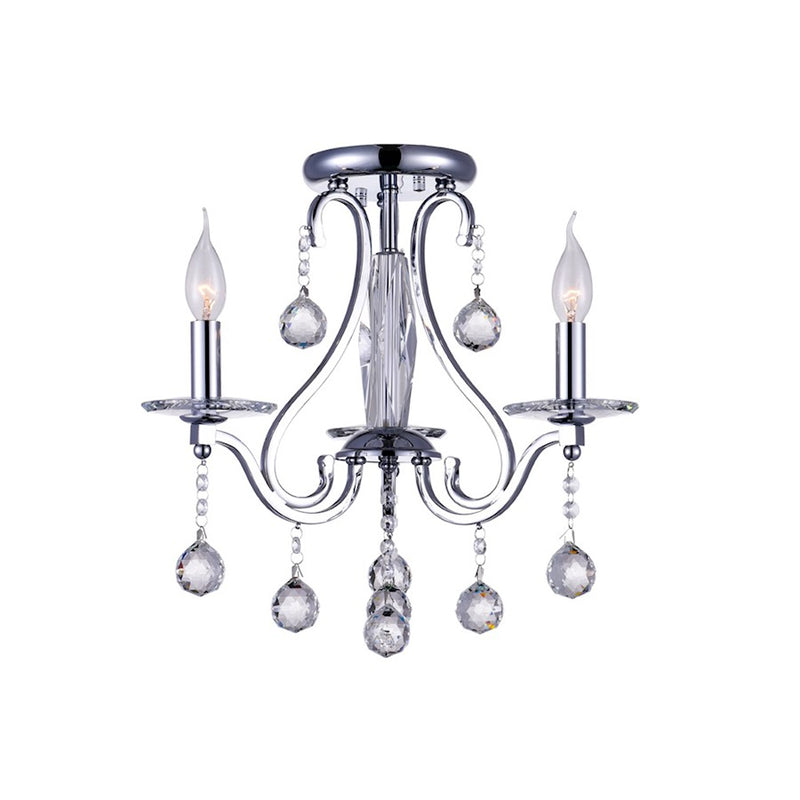 CWI Lighting Valentina 3 Light Flush Mount, Chrome