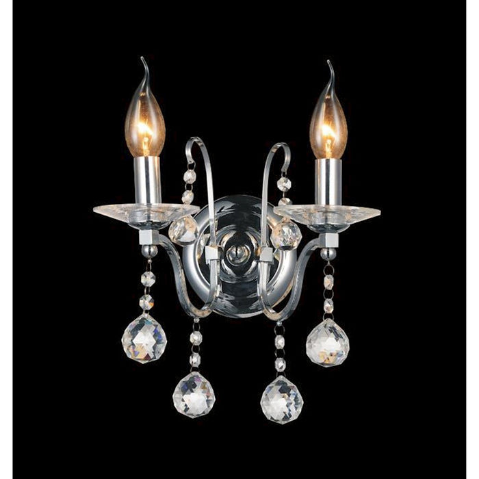CWI Lighting Valentina 2 Light Wall Light, Chrome