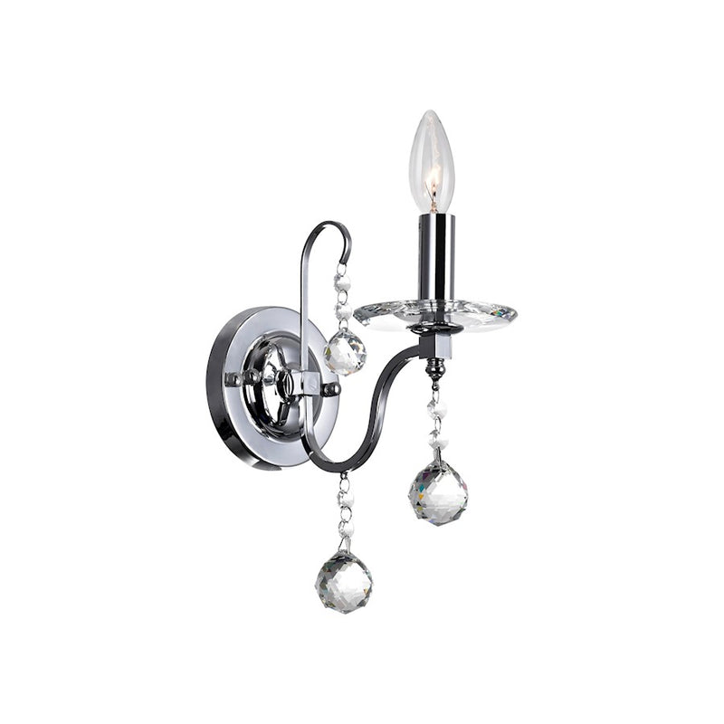 CWI Lighting Valentina 1 Light Wall Light, Chrome