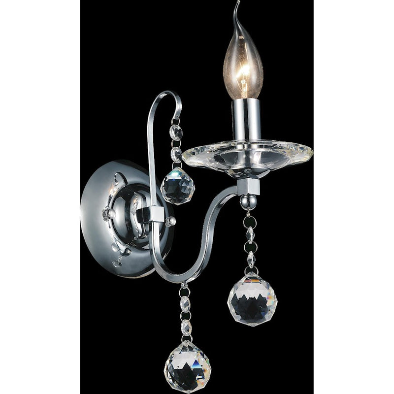 CWI Lighting Valentina 1 Light Wall Light, Chrome