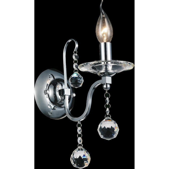 CWI Lighting Valentina 1 Light Wall Light, Chrome