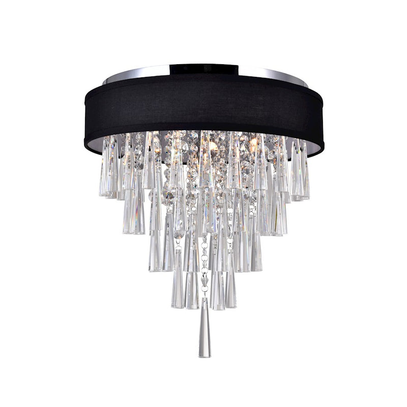 CWI Lighting Franca 4 Light Drum Shade Flush Mount, Black
