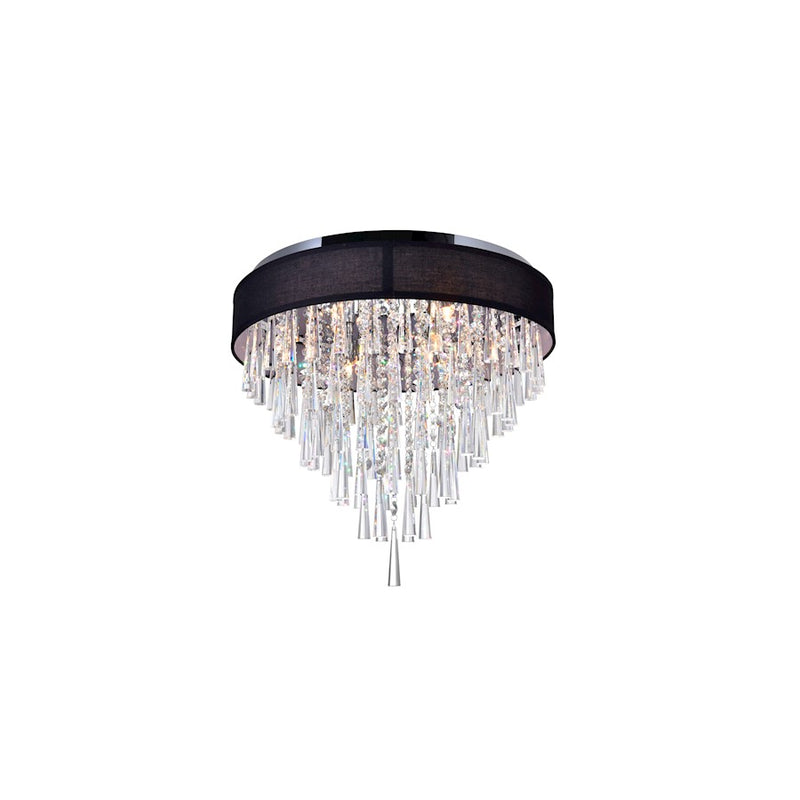 CWI Lighting Franca 8 Light Drum Shade Flush Mount, Black