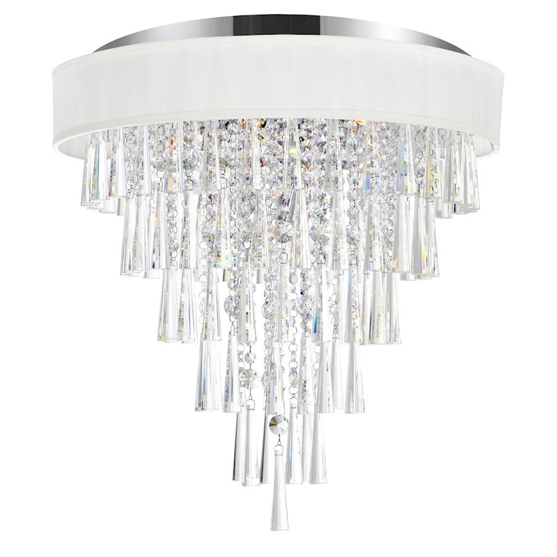 CWI Franca 8 Light Drum Shade Flush Mount, Off White