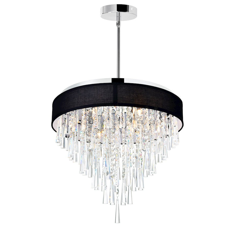 CWI Lighting Franca 8 Light 22" Drum Shade Chandelier, Black