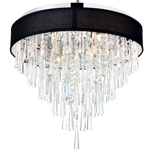 CWI Lighting Franca 8 Light 22" Drum Shade Chandelier, Black