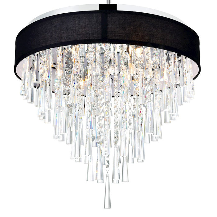 CWI Lighting Franca 8 Light 22" Drum Shade Chandelier, Black