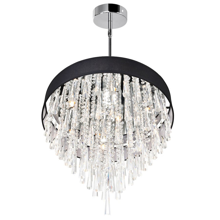 CWI Lighting Franca 8 Light 22" Drum Shade Chandelier, Black