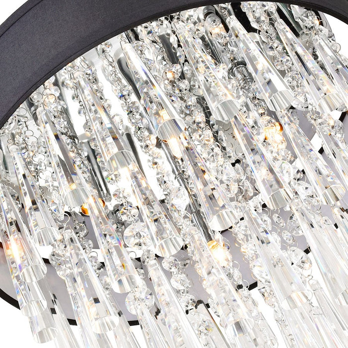 CWI Lighting Franca 8 Light 22" Drum Shade Chandelier, Black