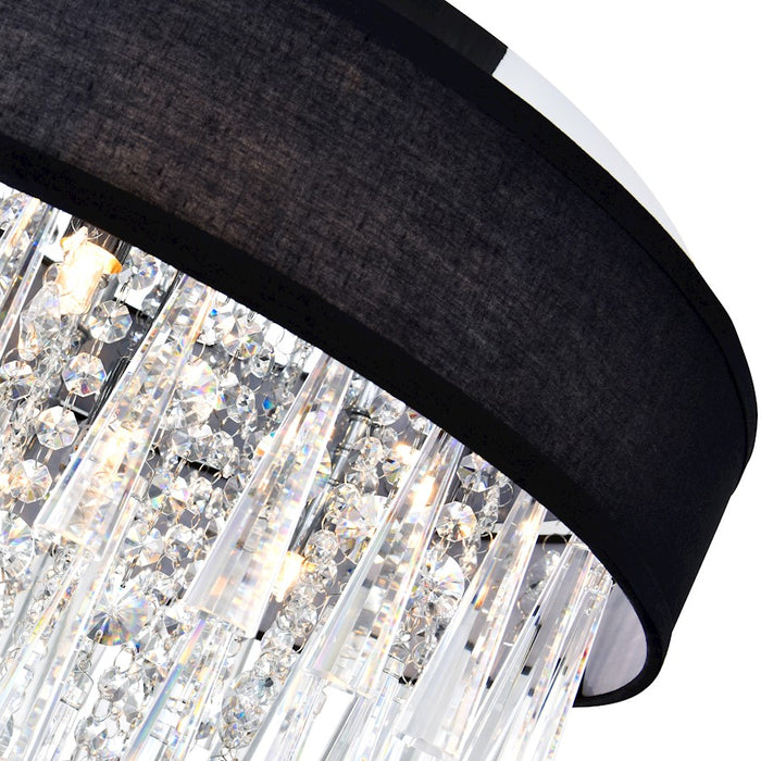 CWI Lighting Franca 8 Light 22" Drum Shade Chandelier, Black