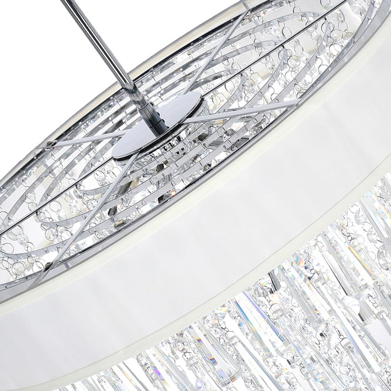 CWI Franca 8 Light 22" Drum Shade Chandelier, Off White