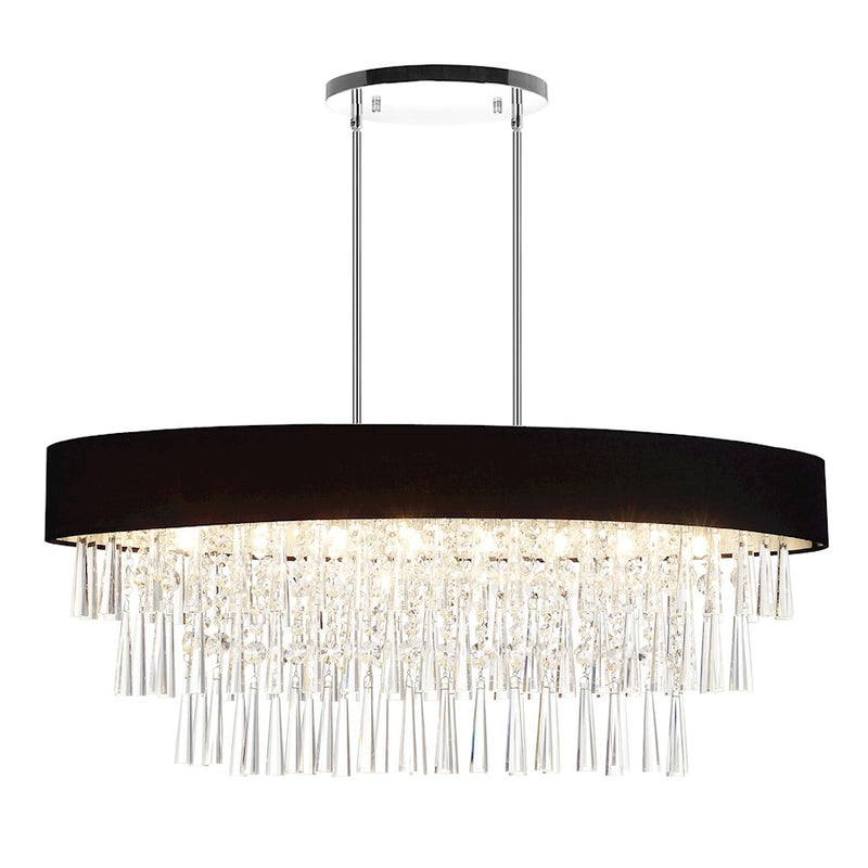 CWI Lighting Franca 8 Light 38" Drum Shade Chandelier, Black