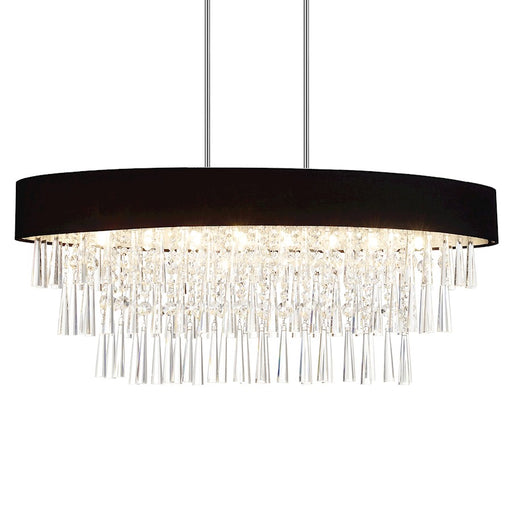 CWI Lighting Franca 8 Light 38" Drum Shade Chandelier, Black