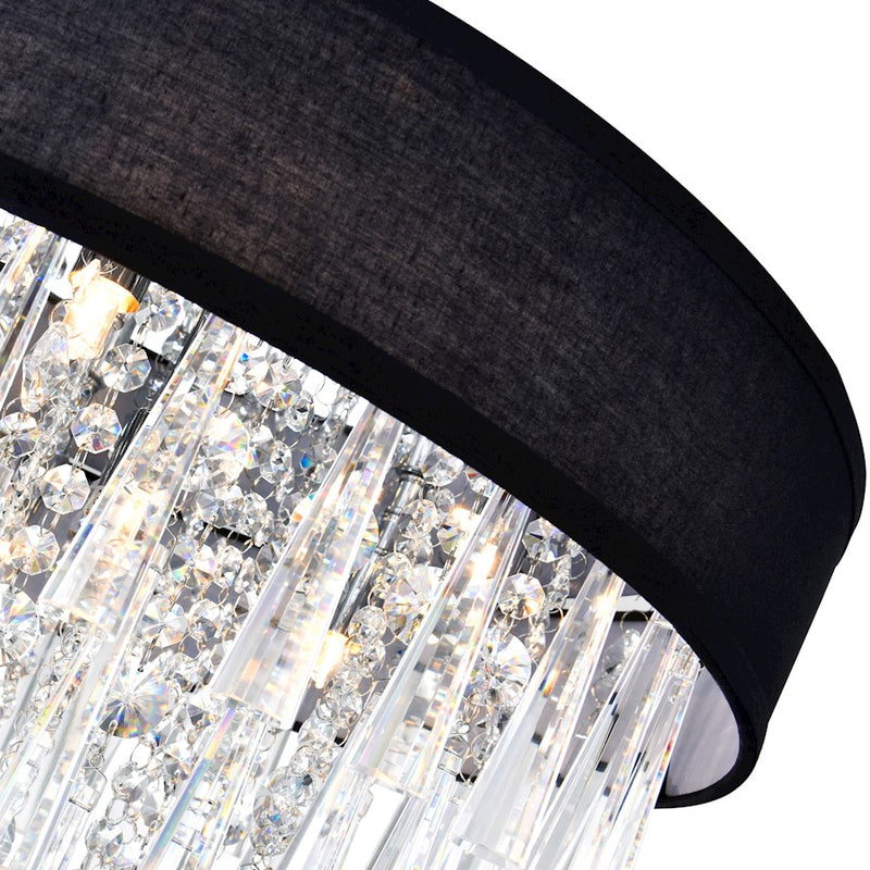 CWI Lighting Franca 8 Light 38" Drum Shade Chandelier, Black