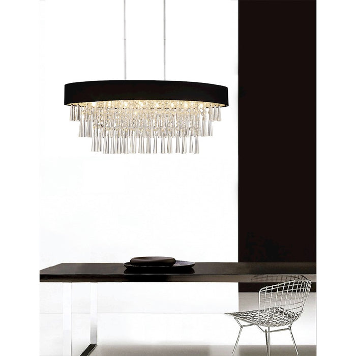 CWI Lighting Franca 8 Light 38" Drum Shade Chandelier, Black