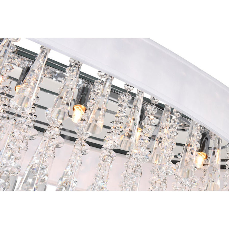 CWI Franca 8 Light Drum Shade Chandelier, Off White