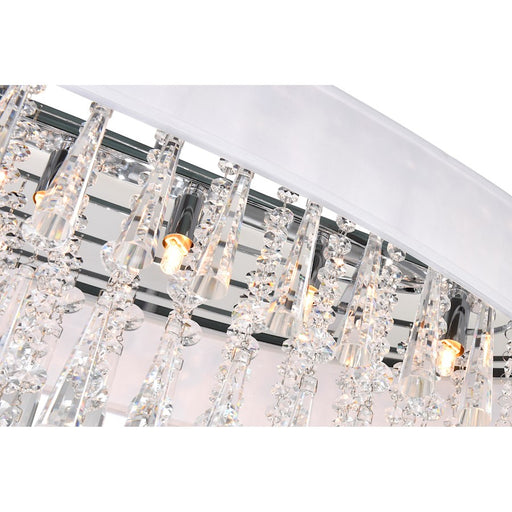 CWI Franca 8 Light Drum Shade Chandelier, Off White