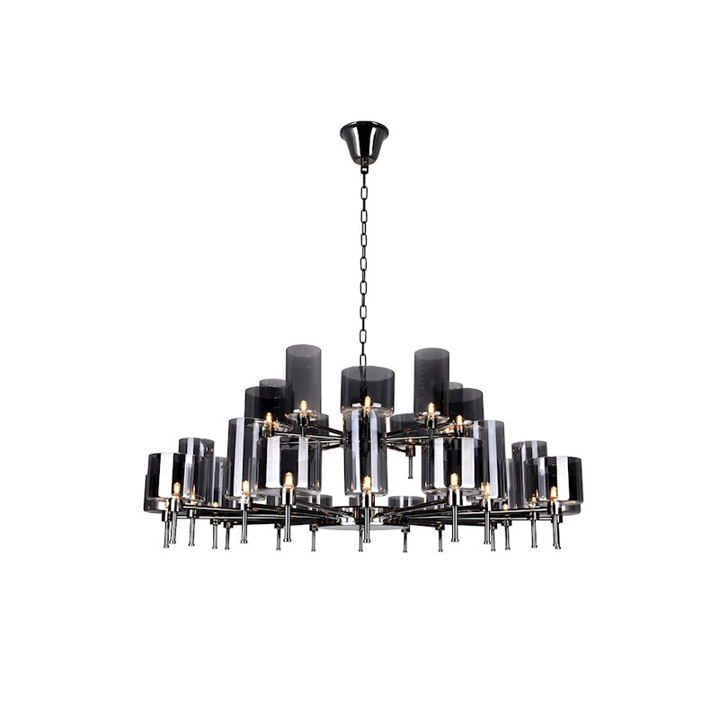 CWI Lighting Montoya 30 Light Up Chandelier, Pearl Black