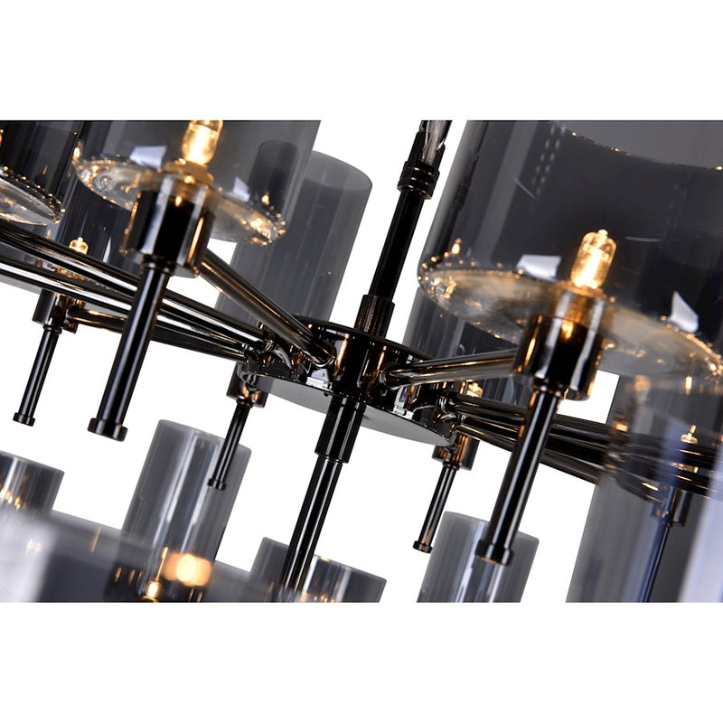 CWI Lighting Montoya 30 Light Up Chandelier, Pearl Black