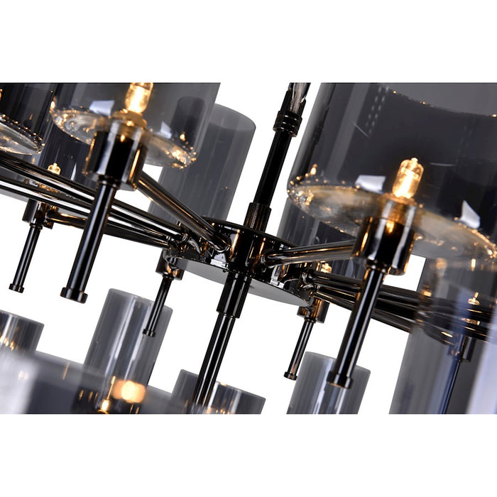 CWI Lighting Montoya 30 Light Up Chandelier, Pearl Black