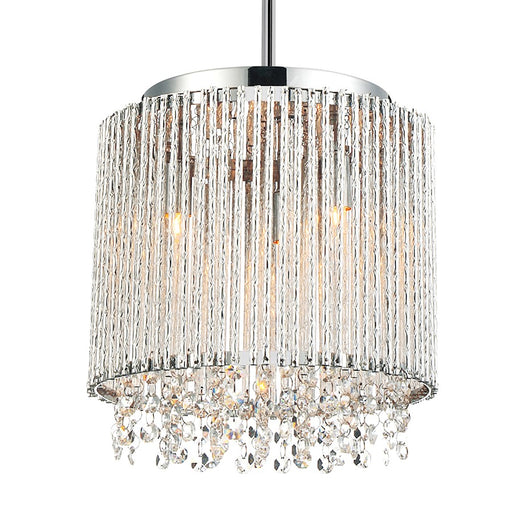CWI Lighting Claire 3 Light Drum Shade Mini Pendant, Chrome