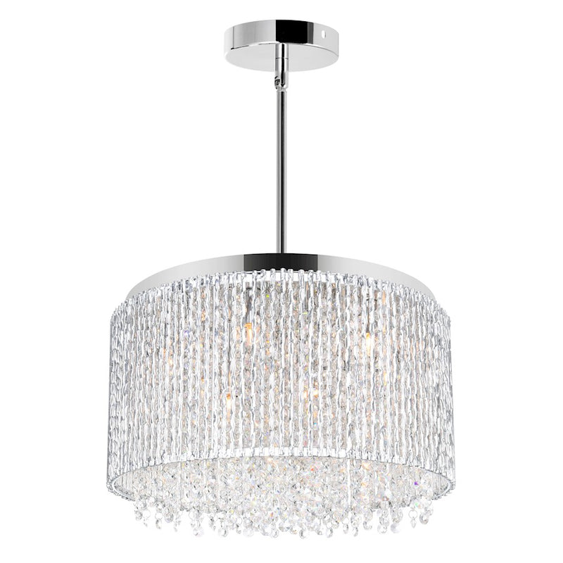 CWI Lighting Claire 14 Light Drum Shade Chandelier, Chrome