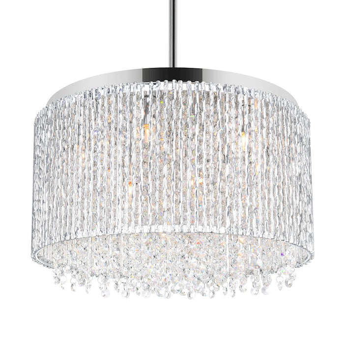 CWI Lighting Claire 14 Light Drum Shade Chandelier, Chrome