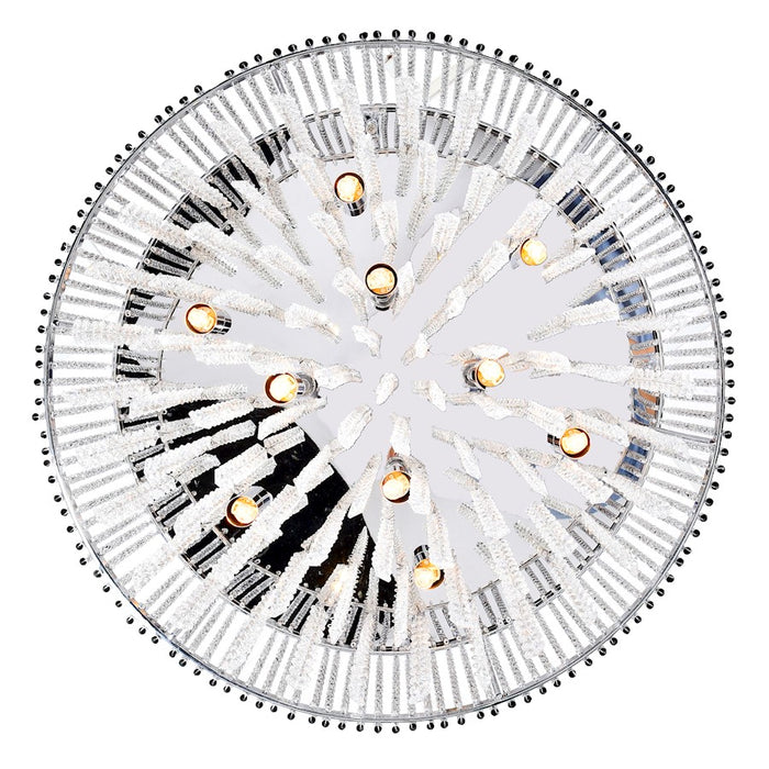 CWI Lighting Claire 14 Light Drum Shade Chandelier, Chrome