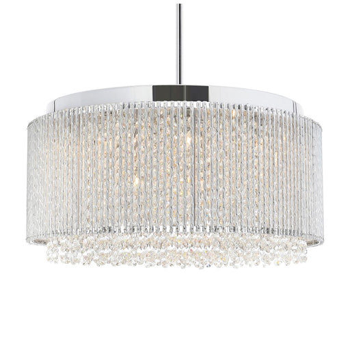 CWI Lighting Claire 12 Light 20" Drum Shade Chandelier, Chrome