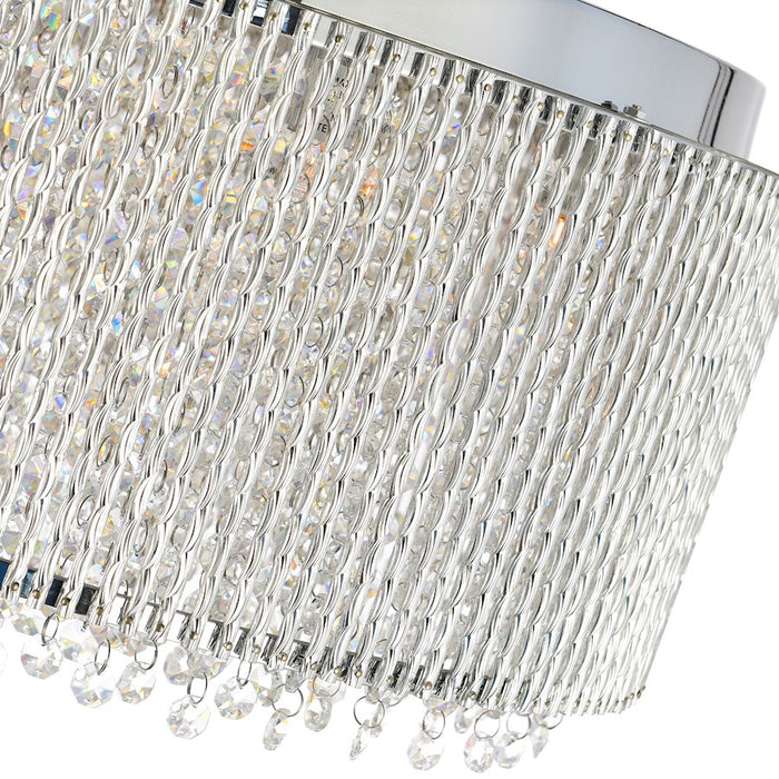 CWI Lighting Claire 12 Light 20" Drum Shade Chandelier, Chrome