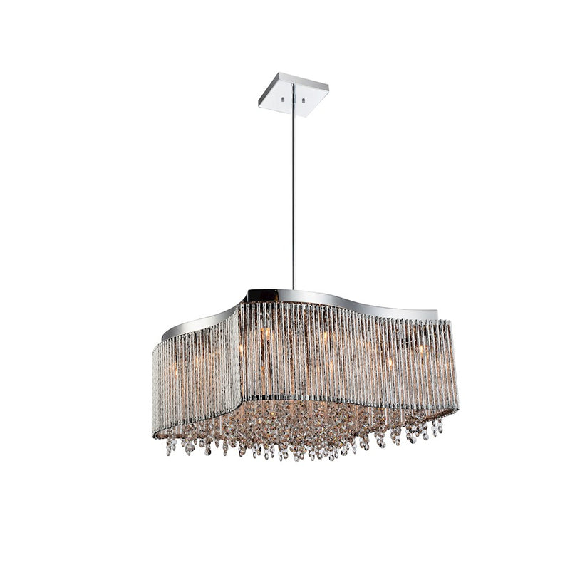 CWI Lighting Claire 12 Light Drum Shade Chandelier, Chrome
