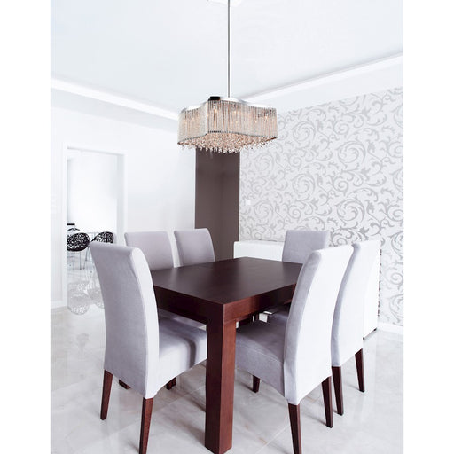 CWI Lighting Claire 12 Light Drum Shade Chandelier, Chrome