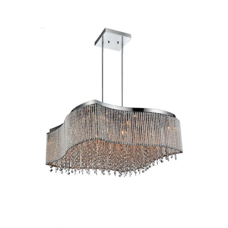 CWI Lighting Claire 16 Light Drum Shade Chandelier, Chrome