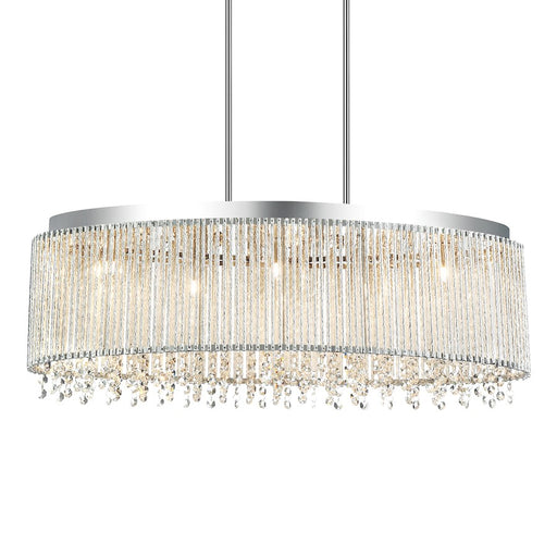 CWI Lighting Claire 5 Light Drum Shade Chandelier, Chrome
