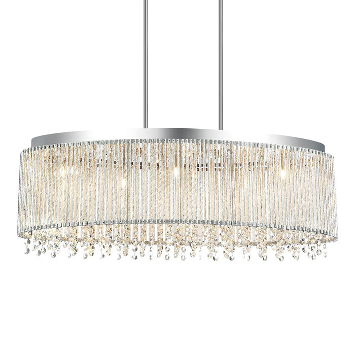 CWI Lighting Claire 5 Light Drum Shade Chandelier, Chrome