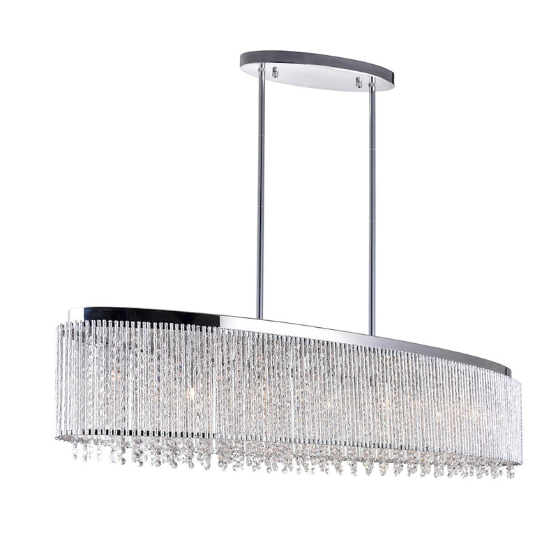 CWI Lighting Claire 7 Light Drum Shade Chandelier, Chrome